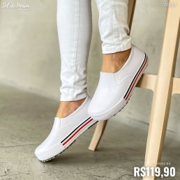 Tênis Soft Works BB80 Branco com Risca Vermelha