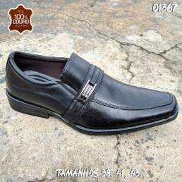 Sapato Foot Care Preto Couro 5018