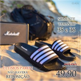 Chinelo Boa Onda Capri Preto/Branco