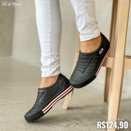 Tênis Soft Works BB81 Preto com Risca Vermelha