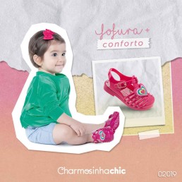 Sandália Charmosinha Chic Aranha Coração Pink