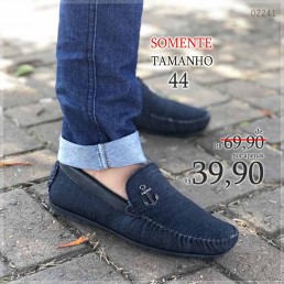 Mocassim Foot Care Ancora Jeans Preto 634-1