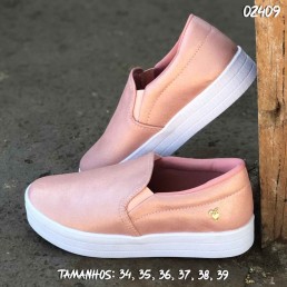 Tênis Nadia Talita Slip On Estonado Rose 5.850