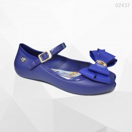 Sapatilha Miss Miss Peep Toe Azul Infantil  10178