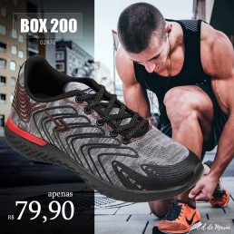 Tênis Box 200 Jogger Preto/Vermelho BX2032