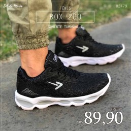 Tênis Box 200 Jogger Preto/Prata BX2016