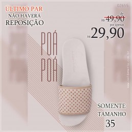 Chinelo Miss Miss Slide Poá Glitter Caqui 10179