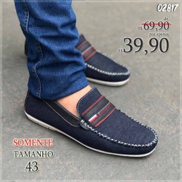Mocassim Foot Care Jeans 607-1 Azul