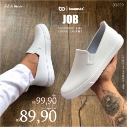 Sapato Boa Onda Job Branco/Azul 1719.900.008