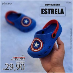 Babuche Estrela Capitão América Azul Infantil 841