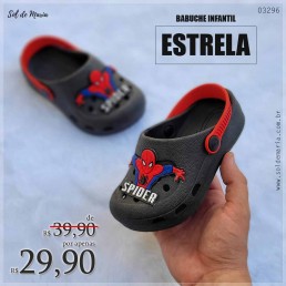 Babuche Estrela Spider Preta Infantil 953