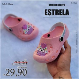 Babuche Estrela Cupcake Rosa Infantil 943