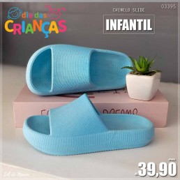 Chinelo Giovanna Slide Nuvem Infantil Azul