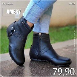 Bota Amery Fivela Rasteira Preta 27807