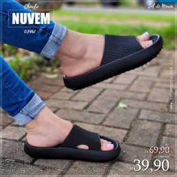 Chinelo Slide Nuvem Coalla EVA Preto