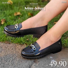 Mocassim Miss Miss Furadinho Tratorado Preto 10218