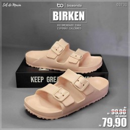 Chinelo Boa Onda Birken Rosa Nude 1973.100.003