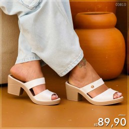 Tamanco Miss Miss Basic Salto Baixo Branco 10241