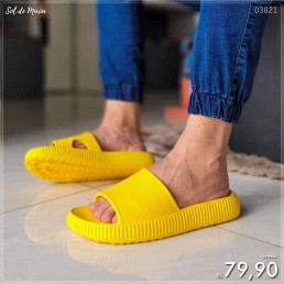 Chinelo Slide Nuvem EVA Masculino Amarelo