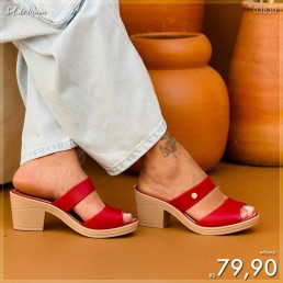 Tamanco Miss Miss Basic Salto Baixo Vermelho 10.241