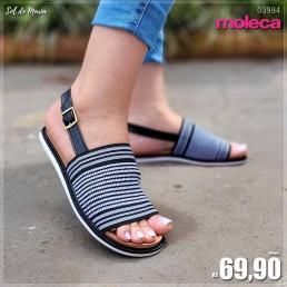 Sandália Moleca Elastico Napa Preta 5443.121