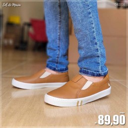 Tênis Polo Jeen Slip On Caramelo