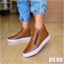 Tênis Amery Zíper Caramelo 02350