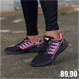 Tênis Azzun Feminino Preto/Pink AD12