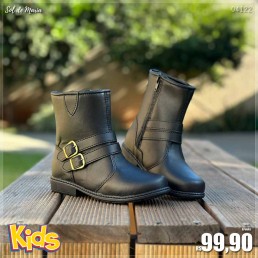 Bota Nathielly Fivela Dupla Preto 074.003.011