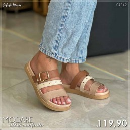 Sandália Modare Fivela Camel/Creme/Bege 7178.104