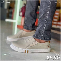 Tênis Polo Jean Slip On Areia