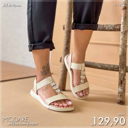 Sandalia Modare Elastico Creme 7162.219