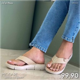 Rasteira Modare Anabela Creme/Caramelo 7142.106