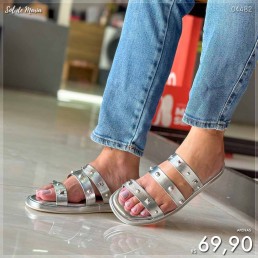 Sandália Flat Biaritz Prata R921596