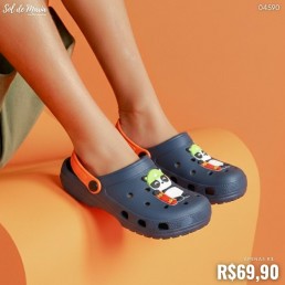 Babuche Camin Infantil Panda Marinho/Laranja 20521