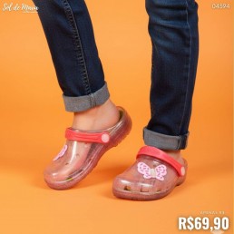 Babuche Camin Infantil Borboleta Led Rosa/Glitter 21117