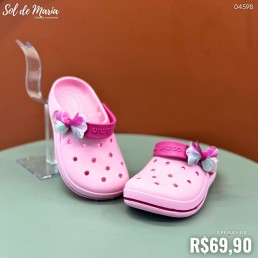 Babuche Camin Infantil Laço Correia Rosa/Pink 20022-53PP