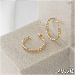 Brinco Argola Correntinha Médio Dourado BRAR324