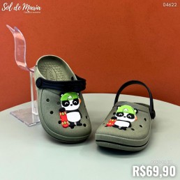 Babuche Camin Infantil Panda Verde Militar 20521