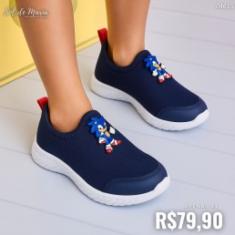 Tênis Meia Nathielly Calce Fácil Marinho Sonic 1191.039.055