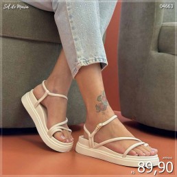 Sandália Eva Flatform Off White SD248