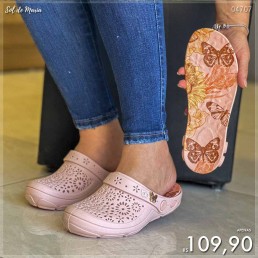 Babuche Boa Onda Nellie Rosa Nude/Borboleta 1317.162.004