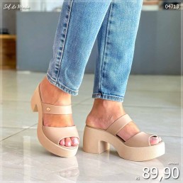 Tamanco Miss Miss Plataforma Caqui 10270