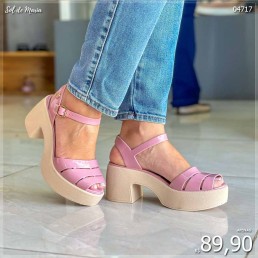 Sandália Miss Miss Plataforma Rosa 10271