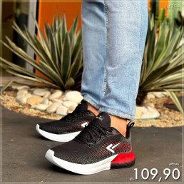 Tênis Box200 Jogger Preto/Vermelho BX2328