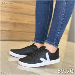 Tênis Mendii Casual Traço V Preto/Branco MD57.087