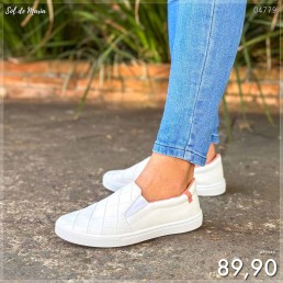 Tênis Mendii Casual Sapatênis Branco/Nude MDI61.0281