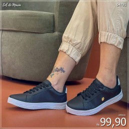 Tênis Mendii Casual Princess Preto/Branco MDI71.087