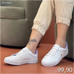 Tênis Mendii Casual Princess Branco/Lilais MDI71.236