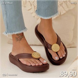 Rasteira Boa Onda Alana Lux Açaí 2312.110.004